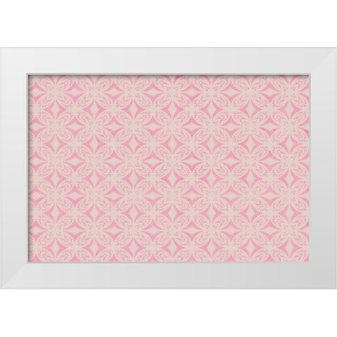 Pastel Symmetrical Pattern White Modern Wood Framed Art Print by Treechild