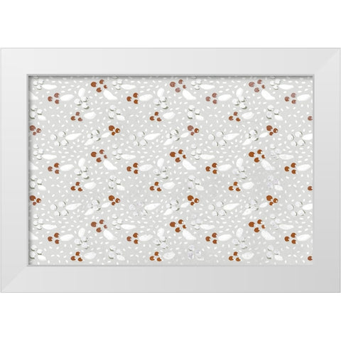 Berries in Winter Square White Modern Wood Framed Art Print by Treechild