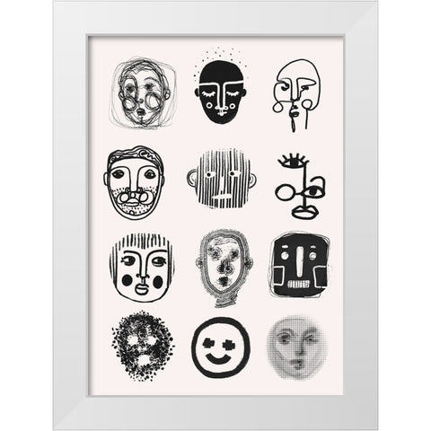 Twelve White Modern Wood Framed Art Print by Treechild