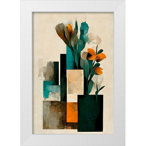 Abstract Arrangement White Modern Wood Framed Art Print by Treechild