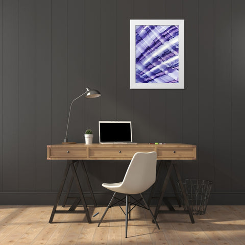 Purple Moon White Modern Wood Framed Art Print by Mann, Tara