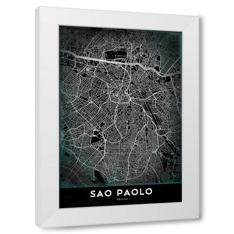 Sao Paolo White Modern Wood Framed Art Print by StudioSix