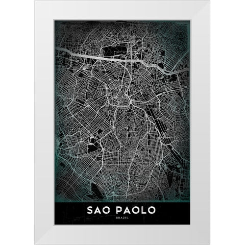 Sao Paolo White Modern Wood Framed Art Print by StudioSix