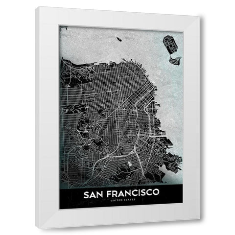 San Francisco White Modern Wood Framed Art Print by StudioSix