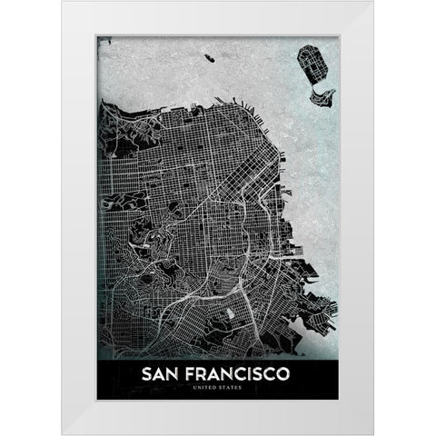 San Francisco White Modern Wood Framed Art Print by StudioSix