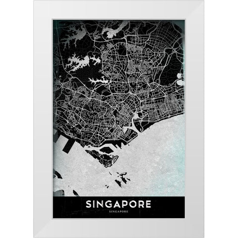 Singapore White Modern Wood Framed Art Print by StudioSix