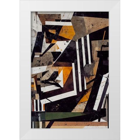 Collage No 1 White Modern Wood Framed Art Print by Treechild