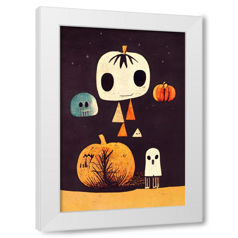 Boo! White Modern Wood Framed Art Print by Treechild