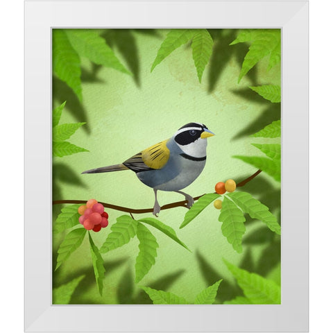 Cerquero de collar White Modern Wood Framed Art Print by Caballero, Franco