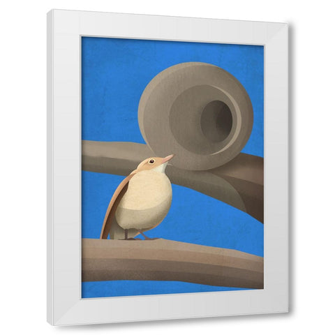 Hornero White Modern Wood Framed Art Print by Caballero, Franco