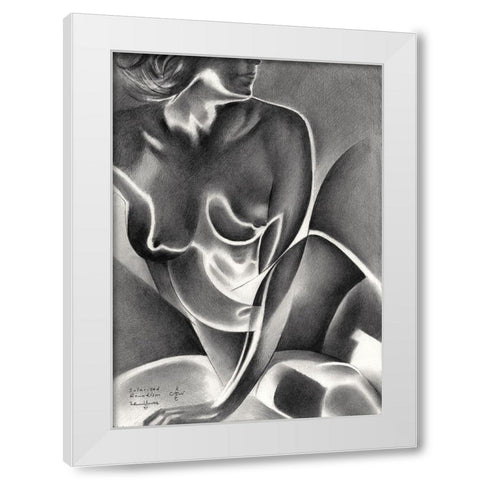 Solarised Roundism - 16-06-22 White Modern Wood Framed Art Print by Akkers, Corne
