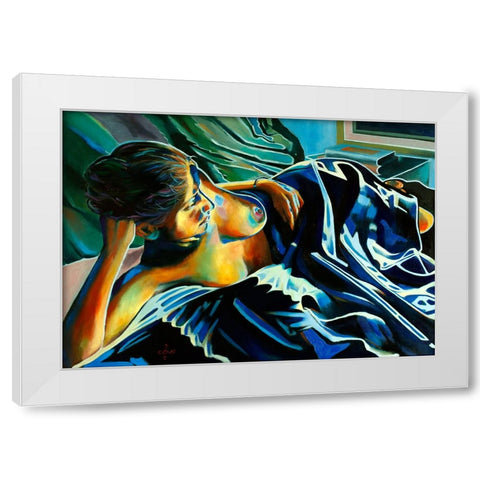 Blue Velvet - 09-07-22 White Modern Wood Framed Art Print by Akkers, Corne