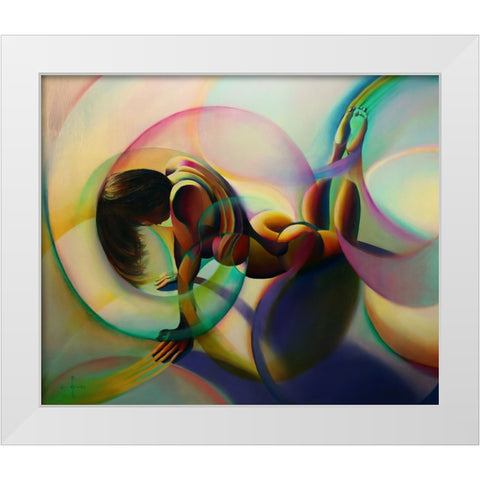 Roundism - 02-12-14 White Modern Wood Framed Art Print by Akkers, Corne