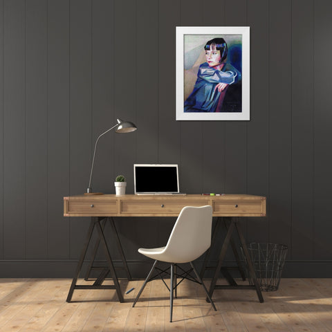 Louise Brooks - 21-10-22 White Modern Wood Framed Art Print by Akkers, Corne