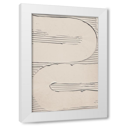 Mud Texture 11 Beige White Modern Wood Framed Art Print by Pictufy Studio III