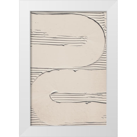 Mud Texture 11 Beige White Modern Wood Framed Art Print by Pictufy Studio III