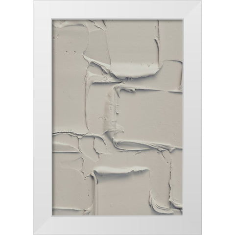 Mud Texture 13 Beige White Modern Wood Framed Art Print by Pictufy Studio III