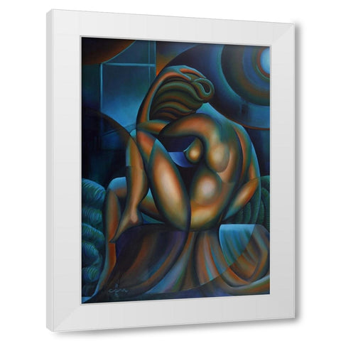 Roundism - 12-02-17 White Modern Wood Framed Art Print by Akkers, Corne