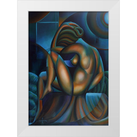 Roundism - 12-02-17 White Modern Wood Framed Art Print by Akkers, Corne