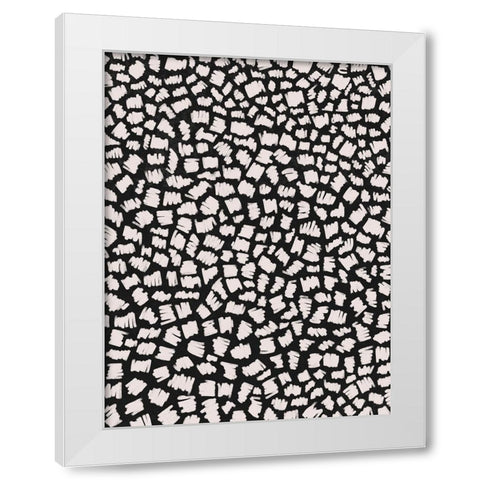 White Doodle Zigzag White Modern Wood Framed Art Print by Treechild