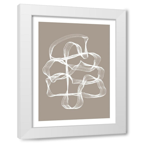 Ink White and Beige White Modern Wood Framed Art Print by Treechild