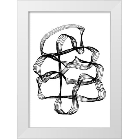 Ink Black and White White Modern Wood Framed Art Print by Treechild