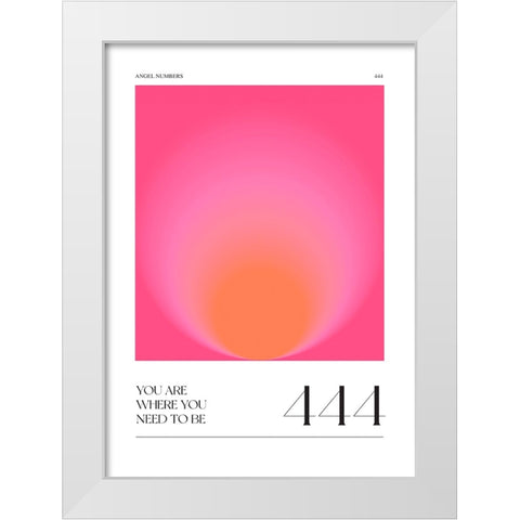 444 White Modern Wood Framed Art Print by Castillo, Valeria