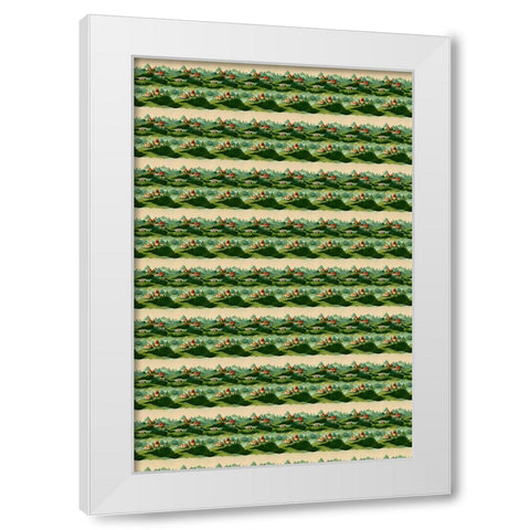 Cute Village Pattern White Modern Wood Framed Art Print by Treechild