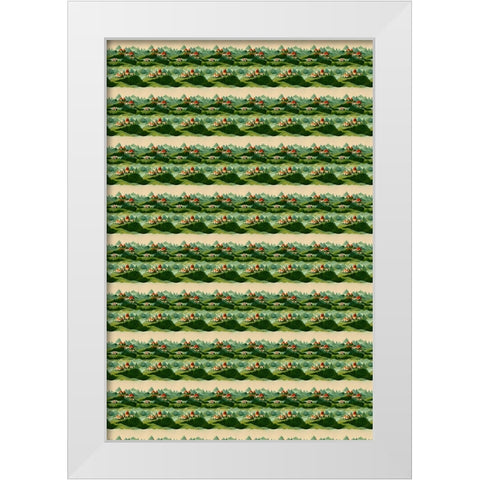 Cute Village Pattern White Modern Wood Framed Art Print by Treechild