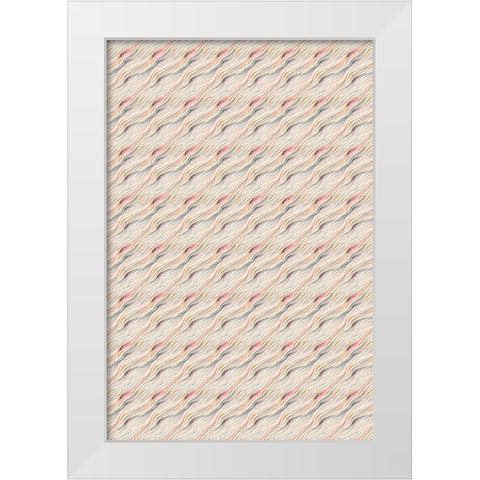 Pastel Waves Pattern White Modern Wood Framed Art Print by Treechild
