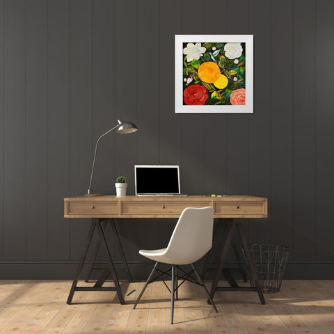 Marigold White Modern Wood Framed Art Print by Ri, Isabelle