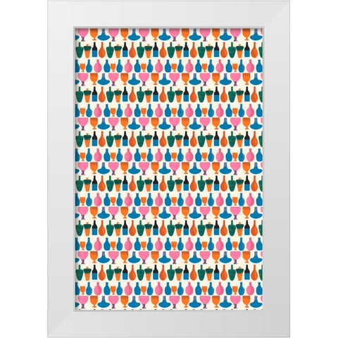 Kitchen Pattern White Modern Wood Framed Art Print by Treechild