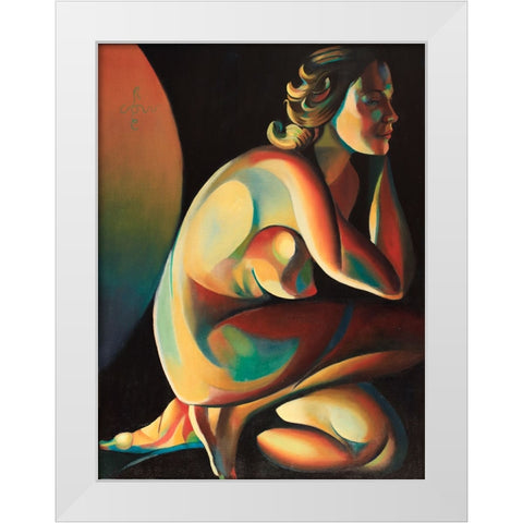 Roundism - 10-02-22 White Modern Wood Framed Art Print by Akkers, Corne