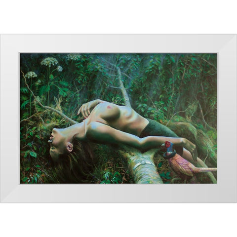 Mother Nature White Modern Wood Framed Art Print by Akkers, Corne