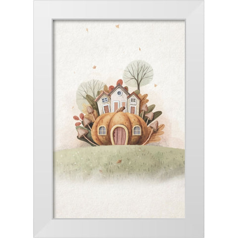 Pumpkin House White Modern Wood Framed Art Print by Thai, Xuan