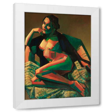 Risque - 17-02-22 White Modern Wood Framed Art Print by Akkers, Corne