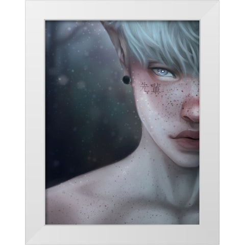 Senpai White Modern Wood Framed Art Print by Griesel, Jolene