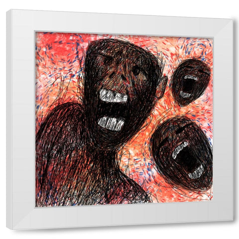 Madness White Modern Wood Framed Art Print by Jarotdjunaedi