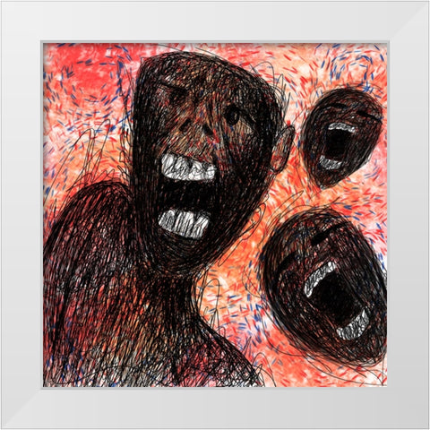 Madness White Modern Wood Framed Art Print by Jarotdjunaedi