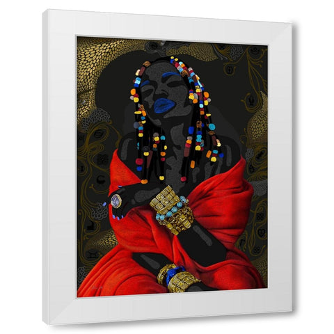 Acodonqua (Golden) White Modern Wood Framed Art Print by Amihere, Lord