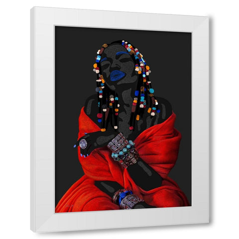 Acodonqua White Modern Wood Framed Art Print by Amihere, Lord