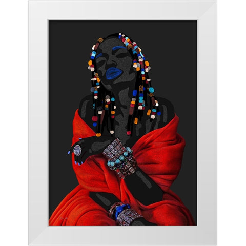 Acodonqua White Modern Wood Framed Art Print by Amihere, Lord