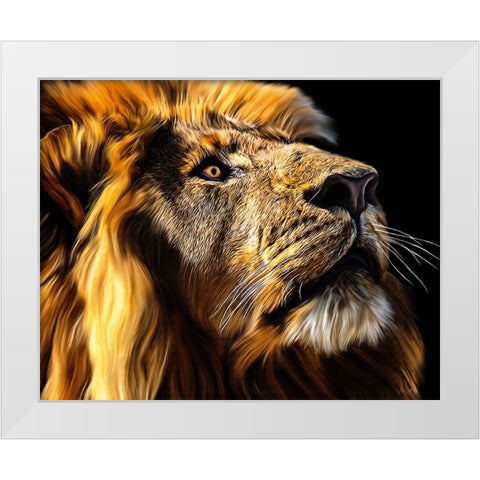 Leo White Modern Wood Framed Art Print by Amihere, Lord