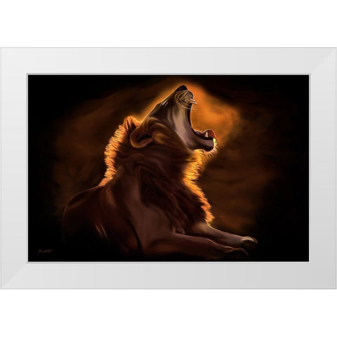 Leo Rougeoyant White Modern Wood Framed Art Print by Amihere, Lord