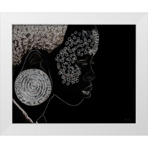 Mursi Girl II White Modern Wood Framed Art Print by Amihere, Lord