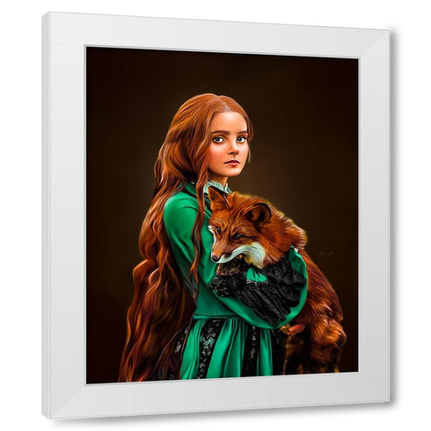 Redhead White Modern Wood Framed Art Print by Amihere, Lord