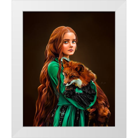 Redhead White Modern Wood Framed Art Print by Amihere, Lord