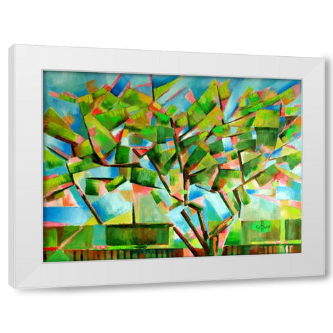 Cubistic Spring at Voorburg - 15-05-22 White Modern Wood Framed Art Print by Akkers, Corne