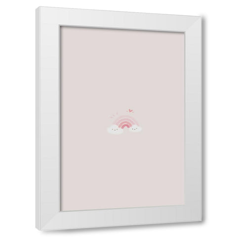 Pink Rainbow White Modern Wood Framed Art Print by Thai, Xuan