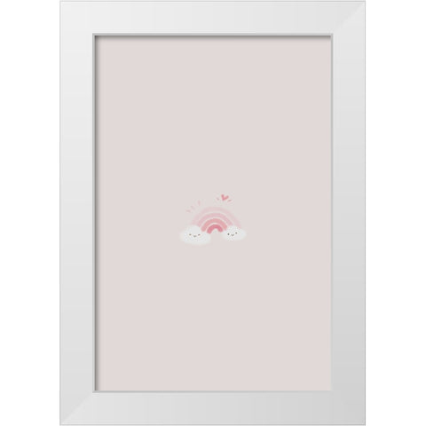 Pink Rainbow White Modern Wood Framed Art Print by Thai, Xuan